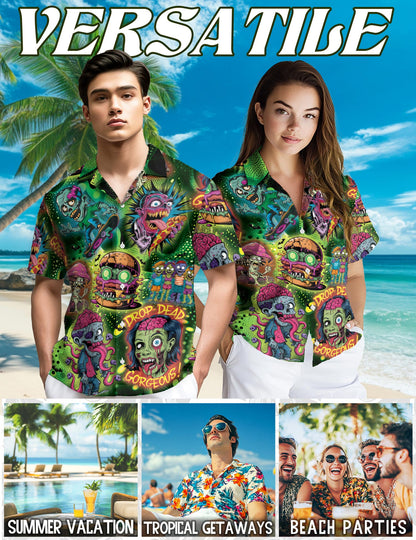 Zombie Hawaiian Shirt for Men, Button Down Aloha Shirt - Azhawaiian