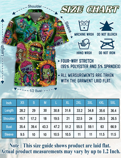 Zombie Hawaiian Shirt for Men, Button Down Aloha Shirt - Azhawaiian
