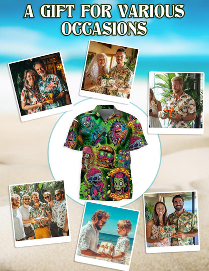 Zombie Hawaiian Shirt for Men, Button Down Aloha Shirt - Azhawaiian