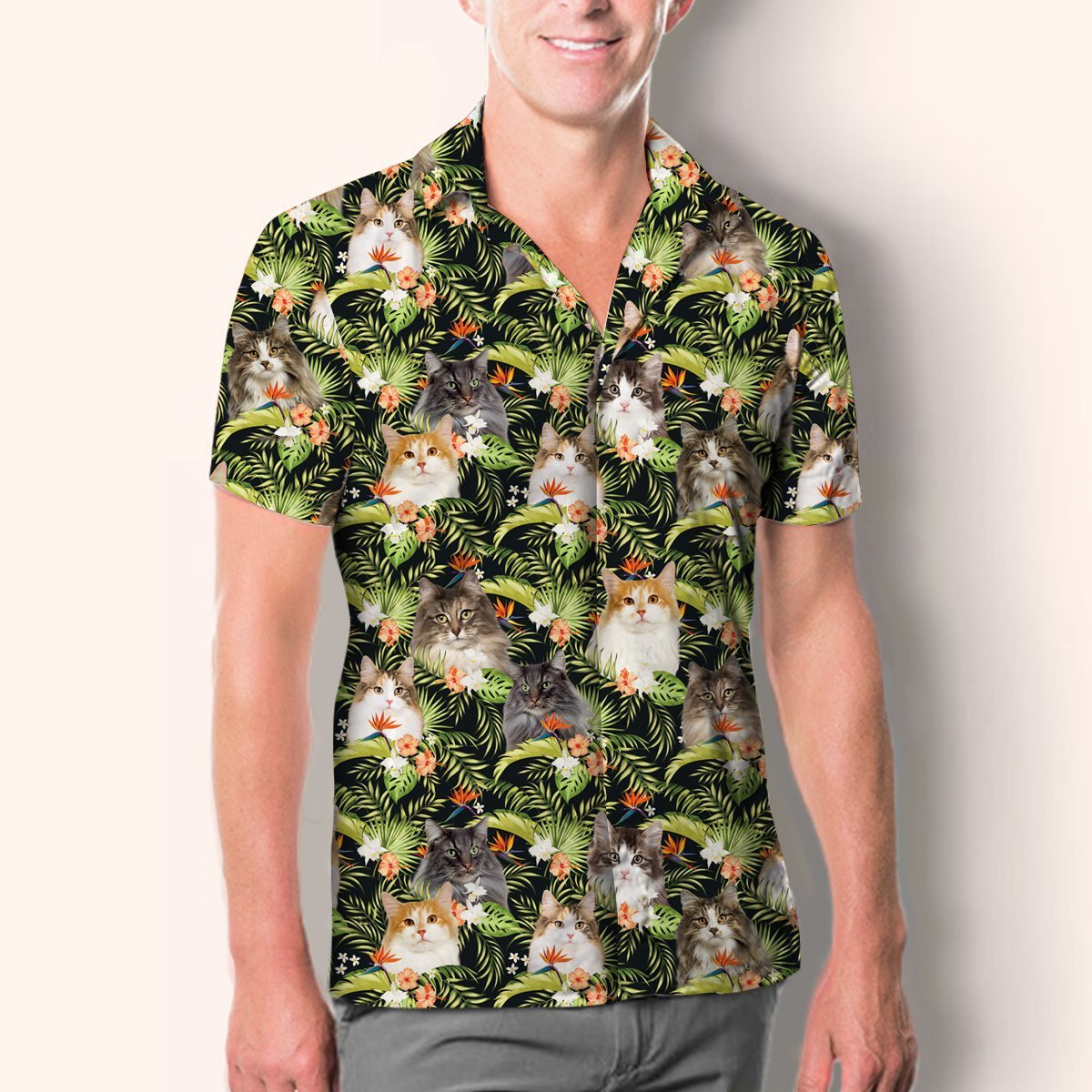 Norwegian Forest Cat - Hawaiian Shirt