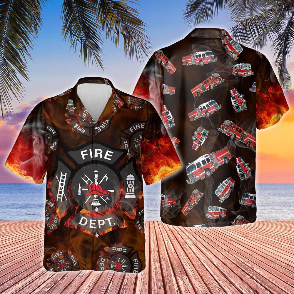 Proud Firefighter Shirt Qnk11Hw Hawaiian