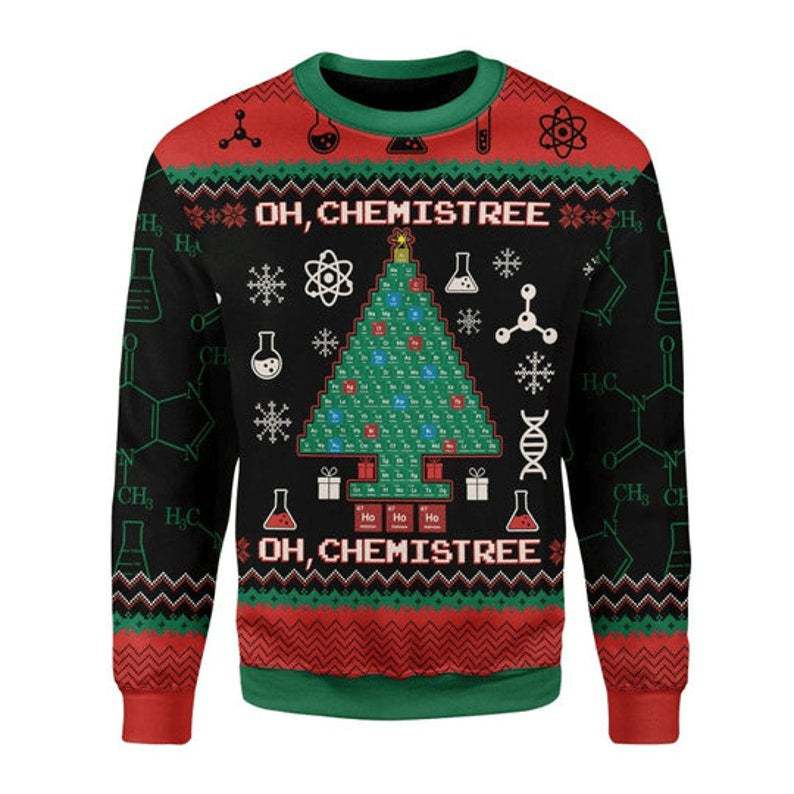 Oh Chemis Tree Science Lover Ugly Christmas Sweater 