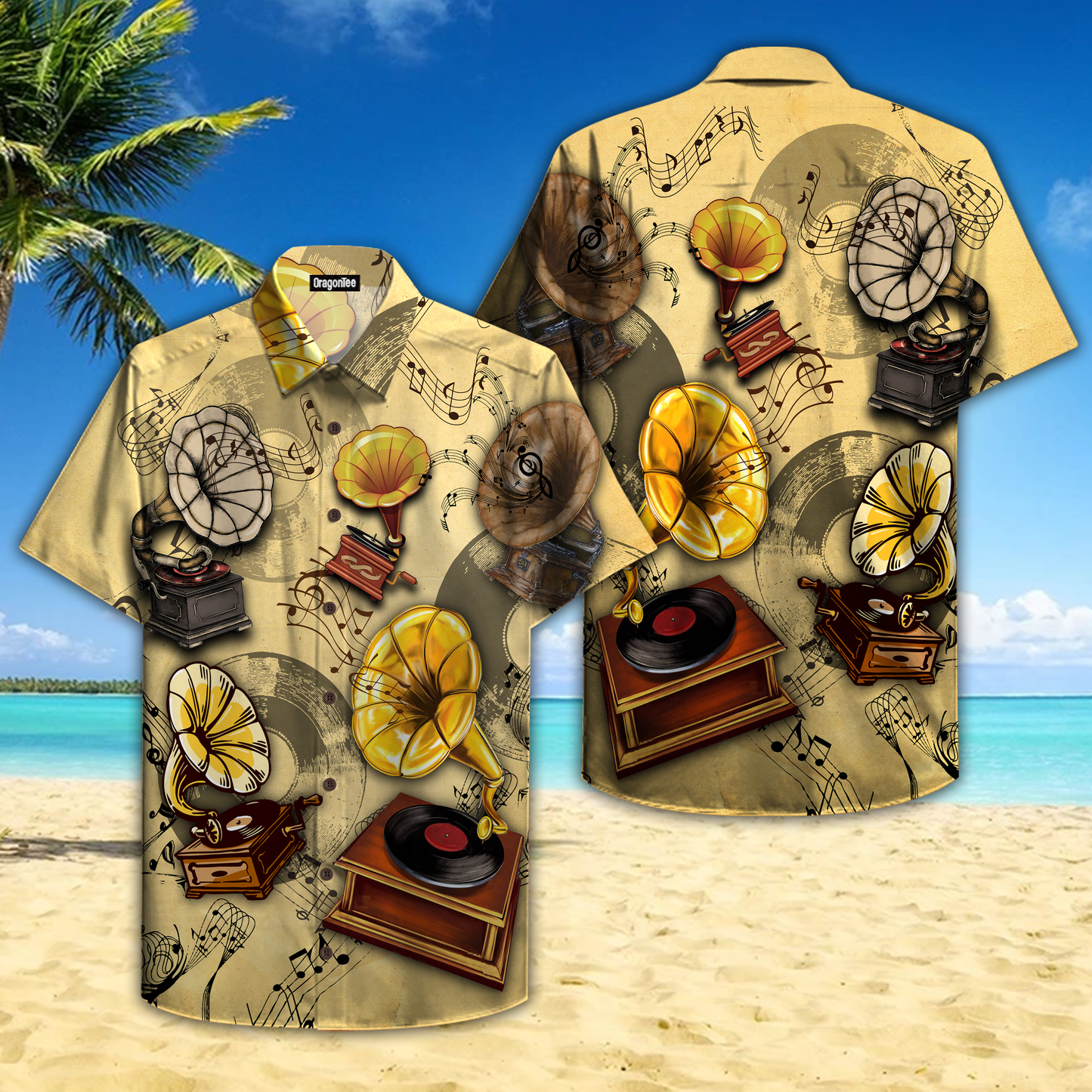 OragonTee All About Gramophone Vinyl Records Hawaiian Shirt | For Men & Women | Adult | HW4654