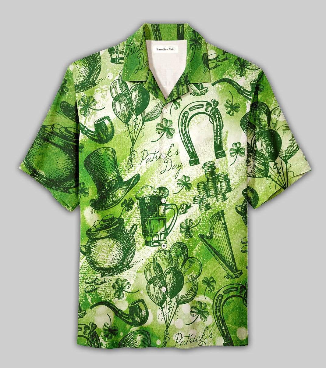 Whole Green SaintPatrick's Day Vintage Hawaiian Aloha Shirts #DH