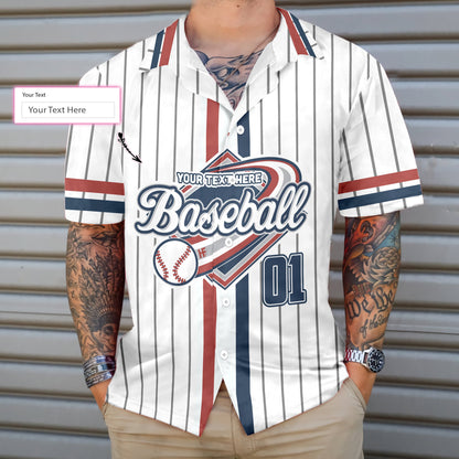 Personalized Baseball Lover Custom Hawaiian Shirt