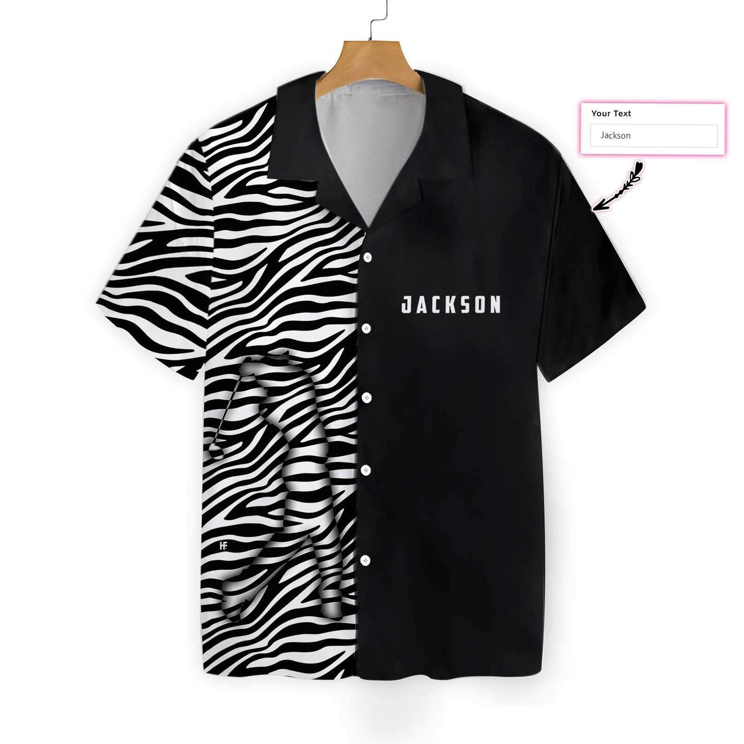 Personalized 3D Golfer Zebra Pattern Golf Custom Hawaiian Shirt