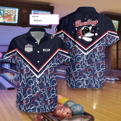 Personalized Bowling Pattern Ez34 0504 Custom Hawaiian Shirt