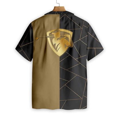 Personalized Golden Lines Golf Custom Hawaiian Shirt
