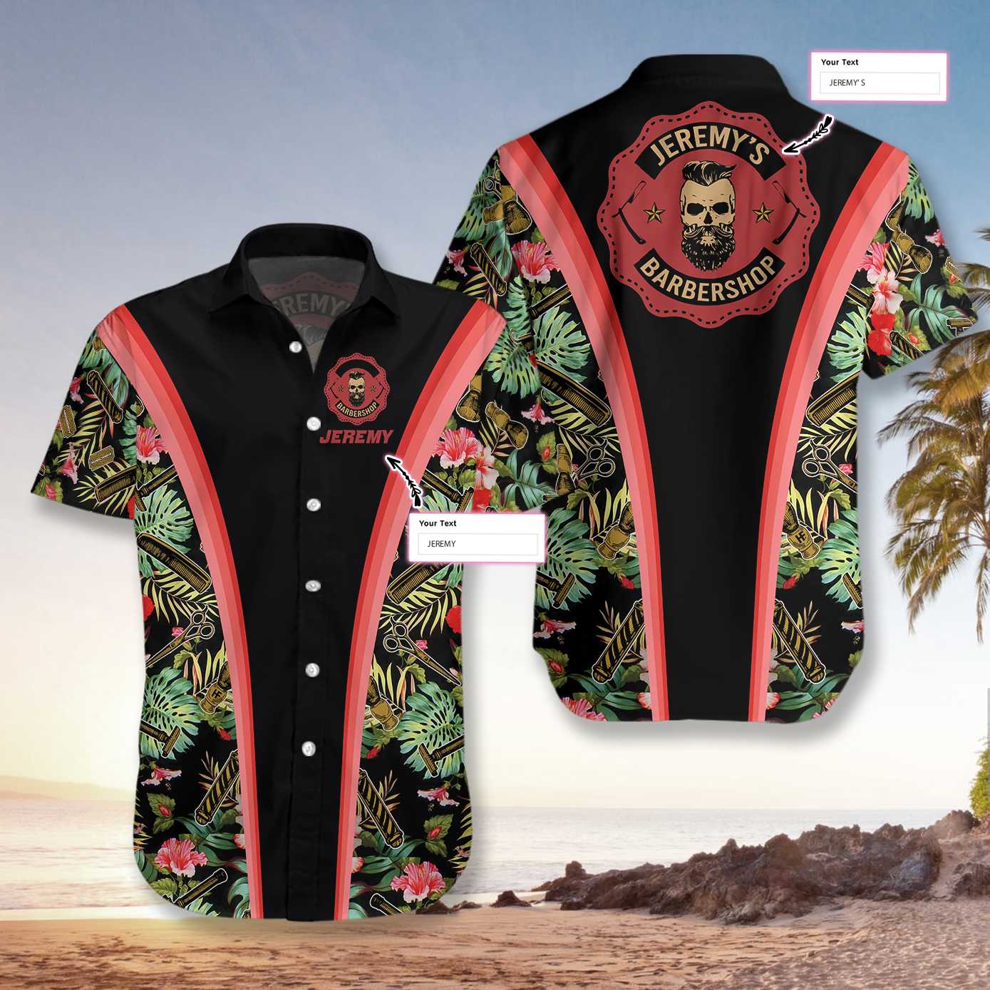 Personalized Name Barber Tropical Custom Hawaiian Shirt