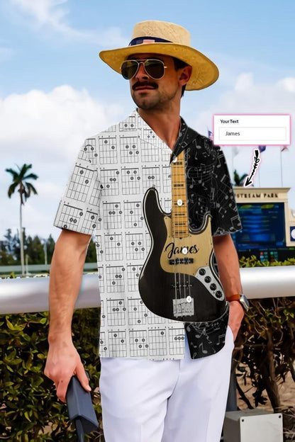 Personalized Name Guitar Custom Hawaiian Shirt