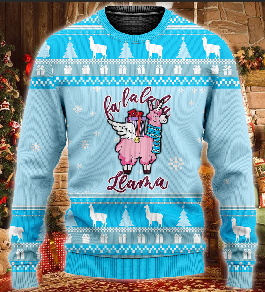 Pink Llama Ugly Christmas Sweater 