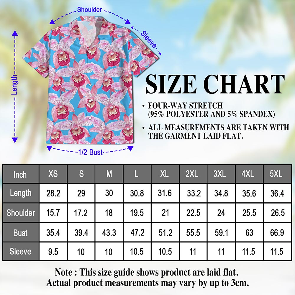 Pink Orchid Hawaiian Shirt for Men, Button Down Aloha Shirt - Azhawaiian