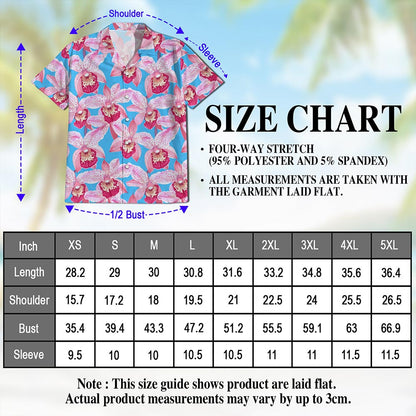 Pink Orchid Hawaiian Shirt for Men, Button Down Aloha Shirt - Azhawaiian