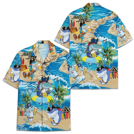 Pirates Shark Beer Hawaiian Shirt | For Men & Women | Adult | HW9644