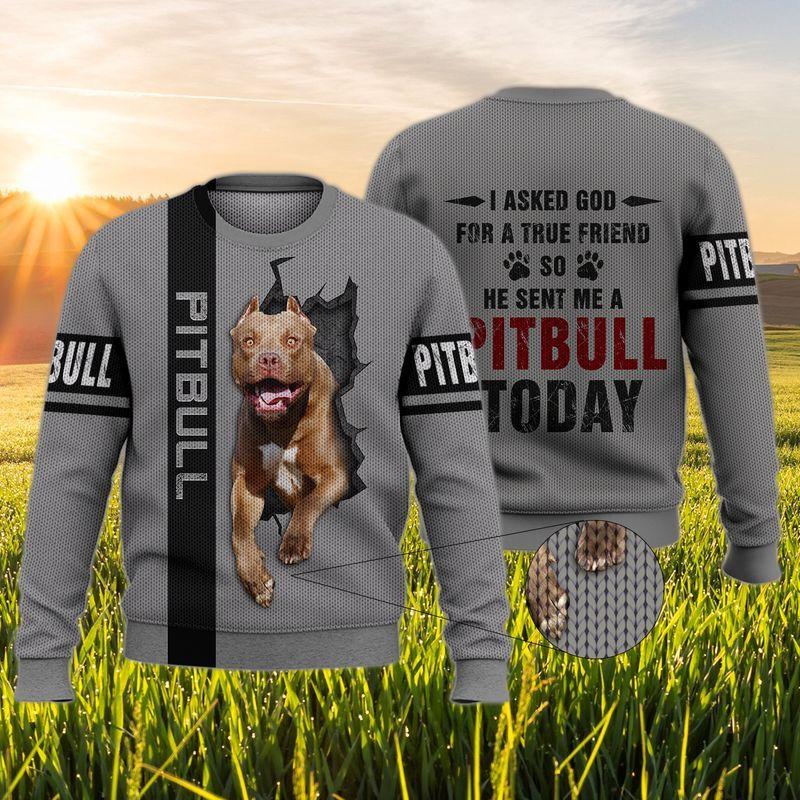 Pitbull Dog Ugly Christmas Sweater 