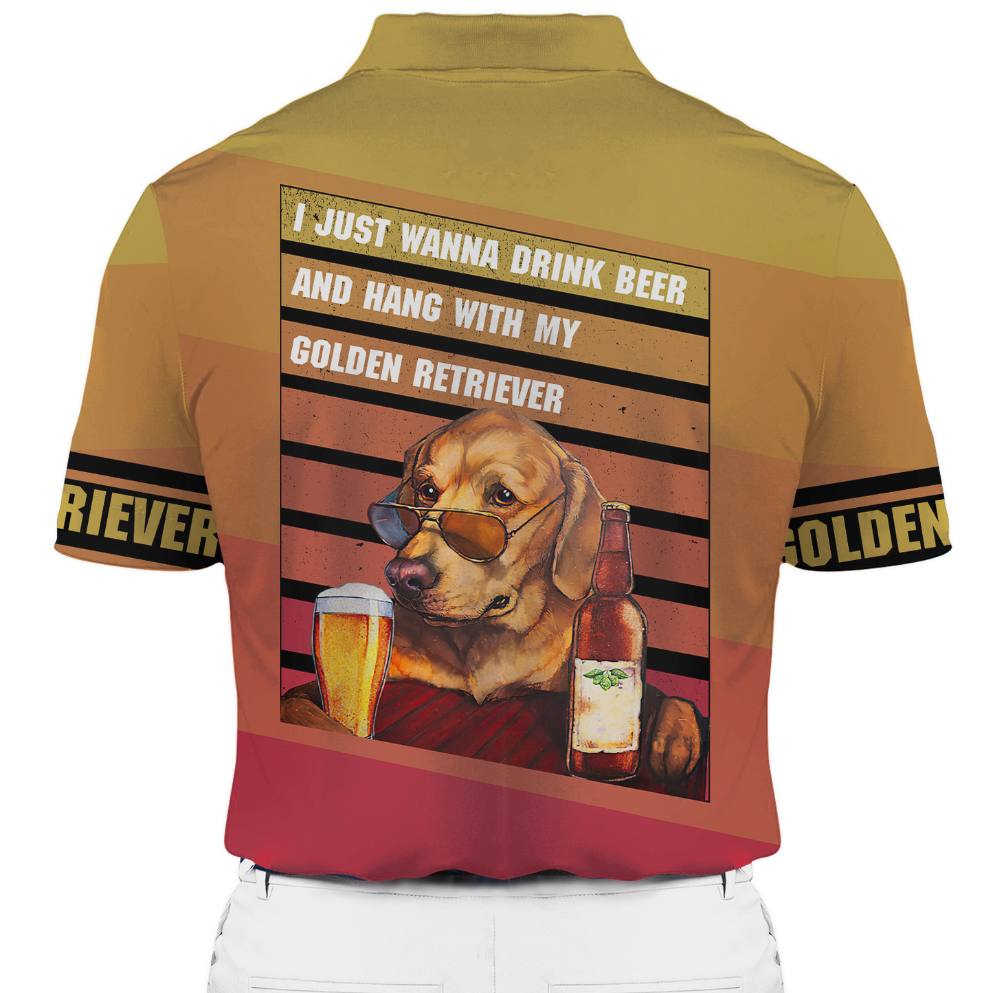 America - Beer & Golden Retriever Style Hawaii Shirt Hawaiian Shirt