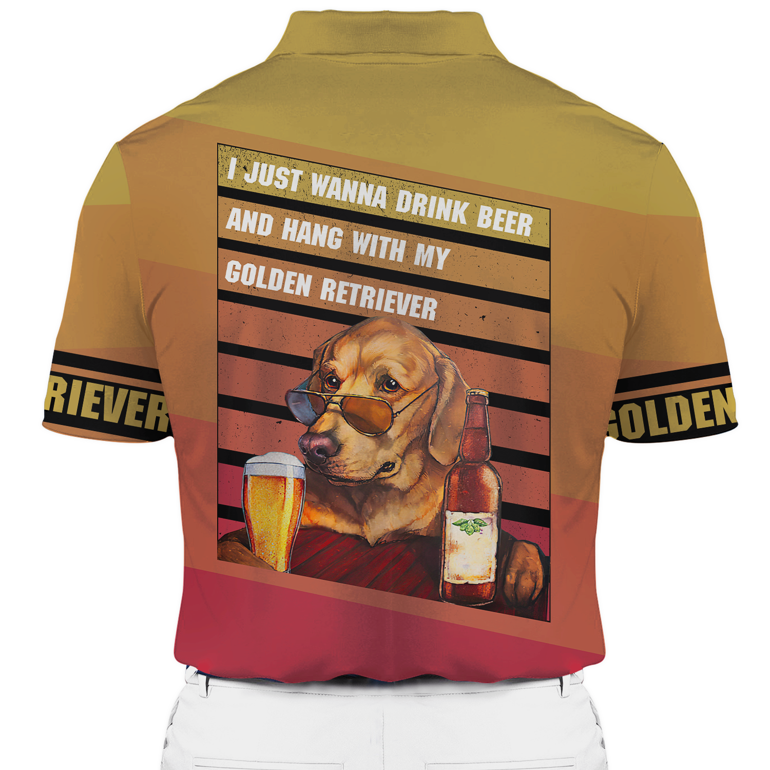 America - Beer & Golden Retriever Style Hawaii Shirt Hawaiian Shirt