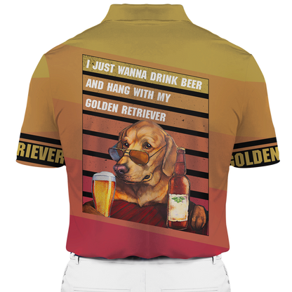 America - Beer & Golden Retriever Style Hawaii Shirt Hawaiian Shirt