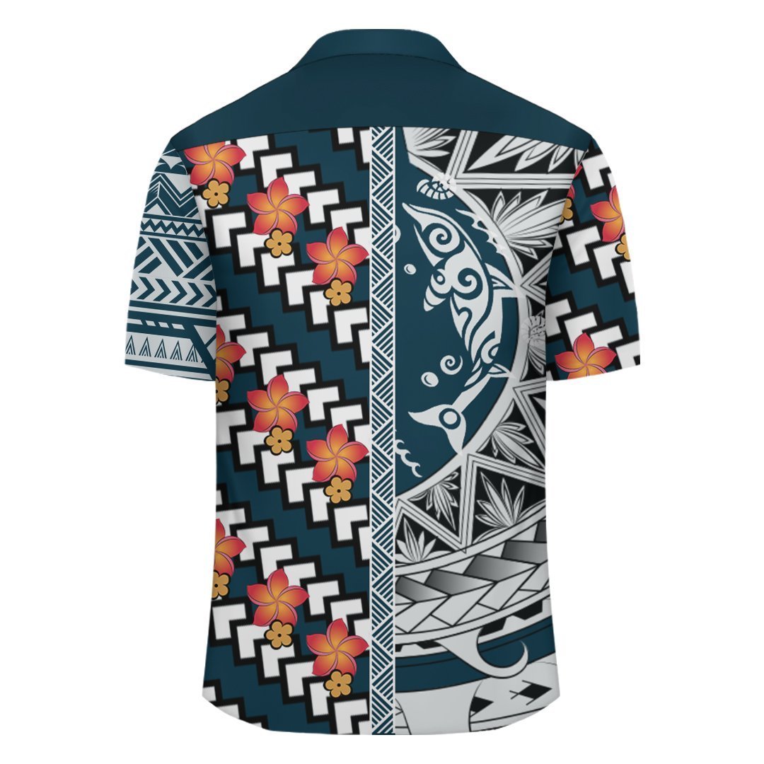 Polynesia Plumeria Shark Hawaiian Shirt - FA Style