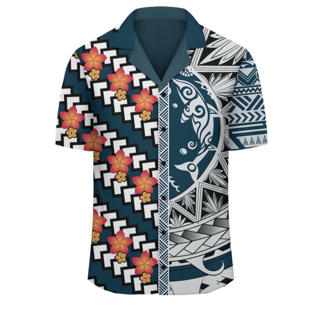 Polynesia Plumeria Shark Hawaiian Shirt - FA Style