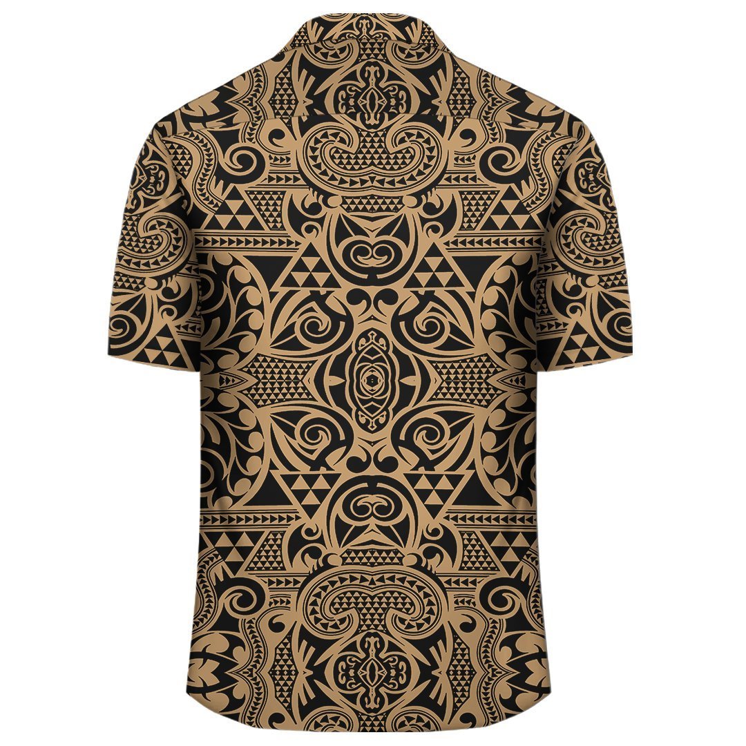 Polynesian Kakau Turtle Gold Hawaiian Shirt