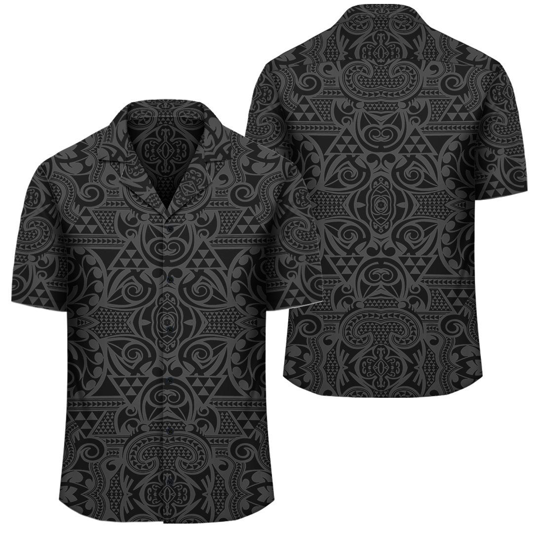 Polynesian Kakau Turtle Gray Hawaiian Shirt