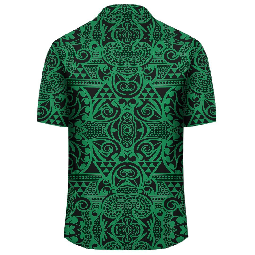 Polynesian Kakau Turtle Green Hawaiian Shirt