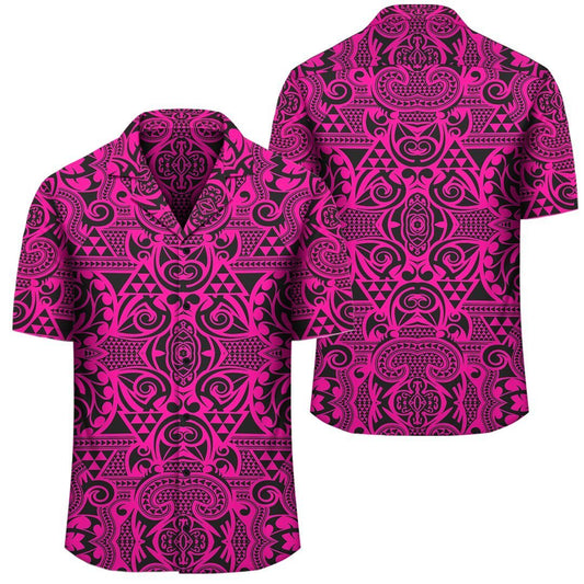 Polynesian Kakau Turtle Pink Hawaiian Shirt