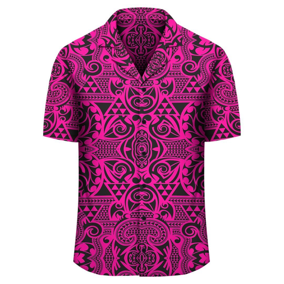 Polynesian Kakau Turtle Pink Hawaiian Shirt