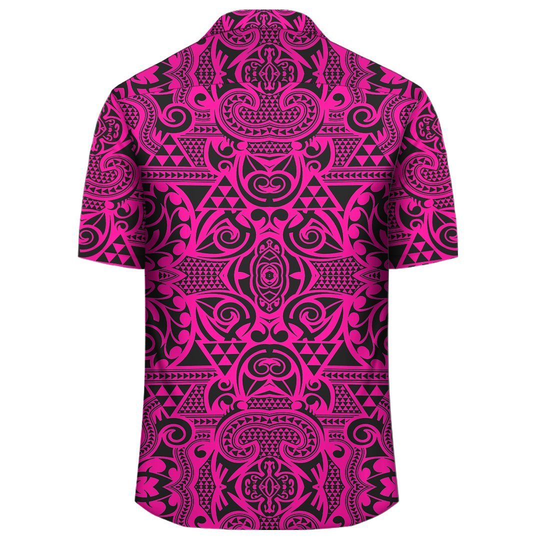 Polynesian Kakau Turtle Pink Hawaiian Shirt