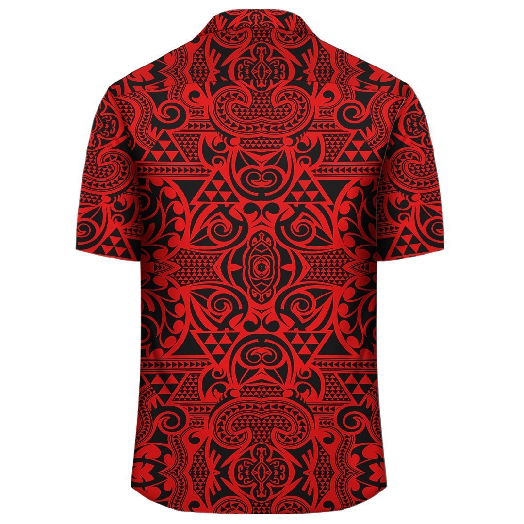 Polynesian Kakau Turtle Red Hawaiian Shirt