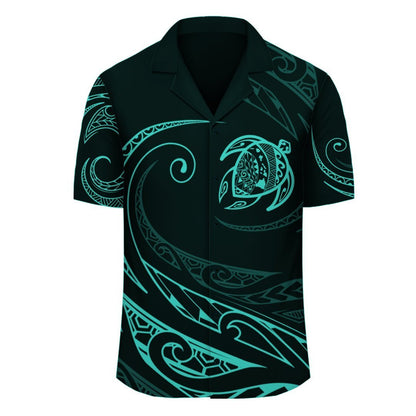 (Personalized) Hawaii Turtle Hawaiian Shirt - Turquoise - Frida Style