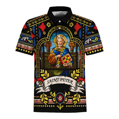 Hawaiian Outfit Pope St Peter Stained Glass Shirt