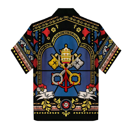 Hawaiian Outfit Pope St Peter Stained Glass Shirt