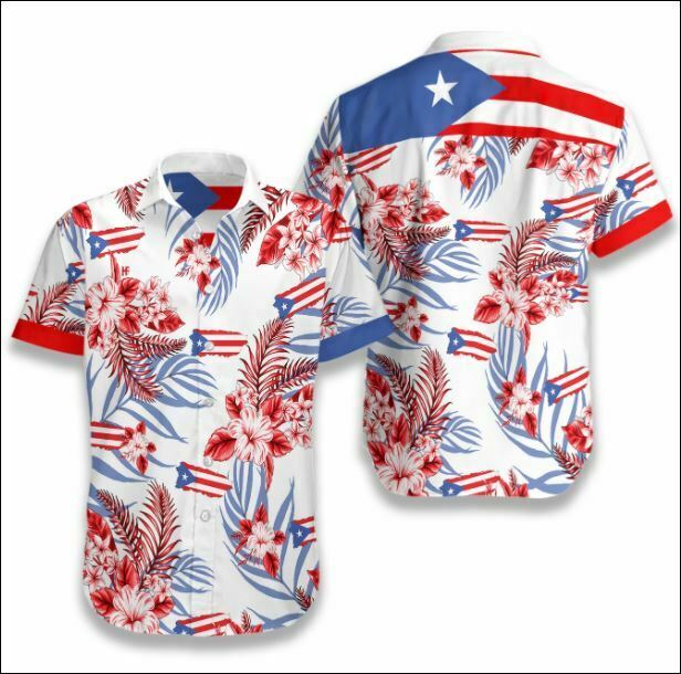 Puerto Rico flag tropical hawaiian shirt