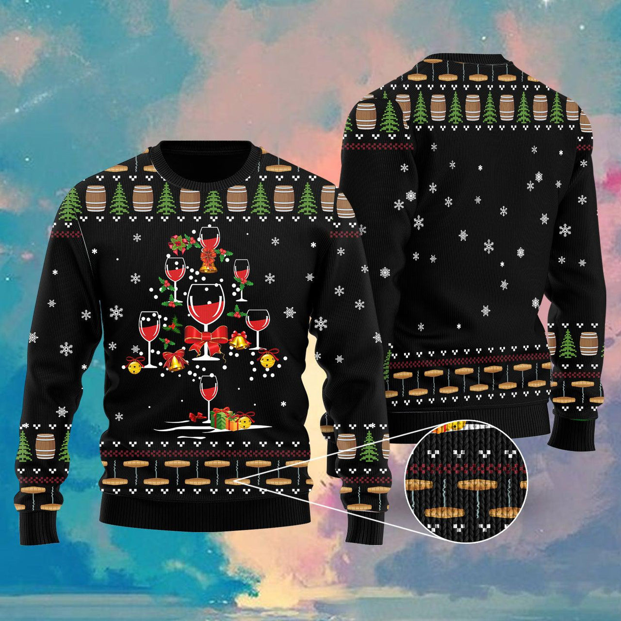 Red Wine Party Ugly Christmas Sweater 