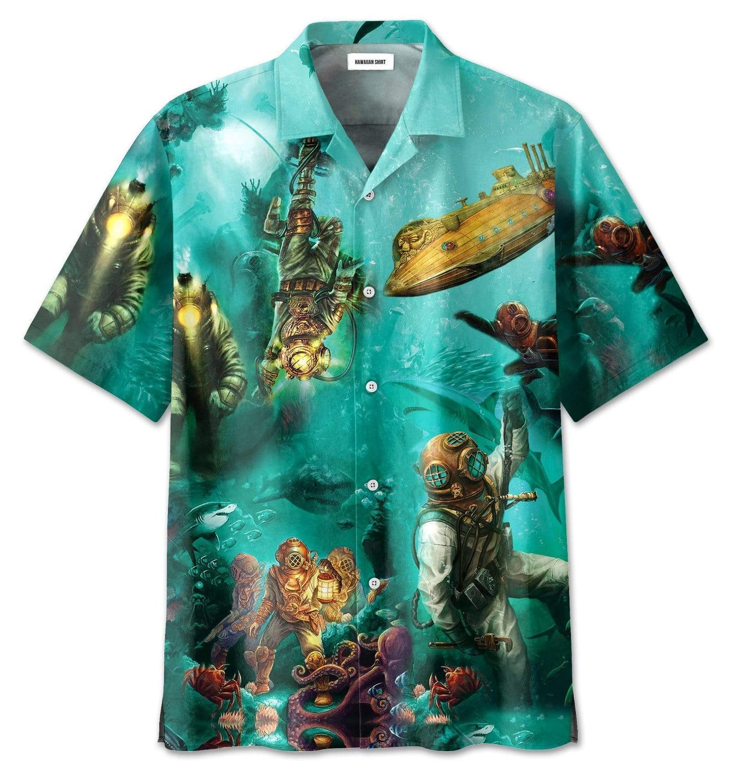 Amazing Deep Sea Driver Scuba Diving Don't Fear Death Fear The Un-lived Life Unisex Hawaiian Aloha Shirts