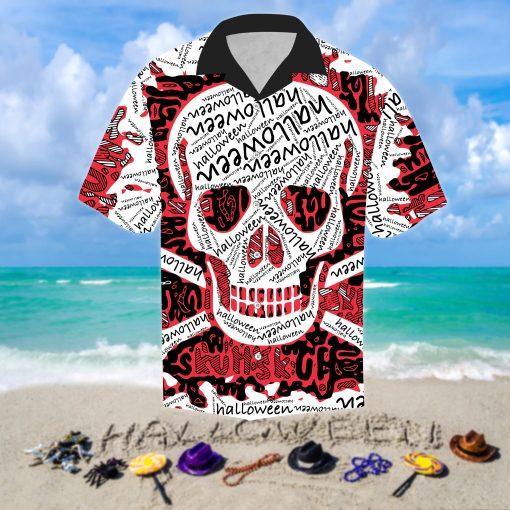 Halloween Red Skull Hawaiian Shirt | For Men & Women | Adult | HW9065