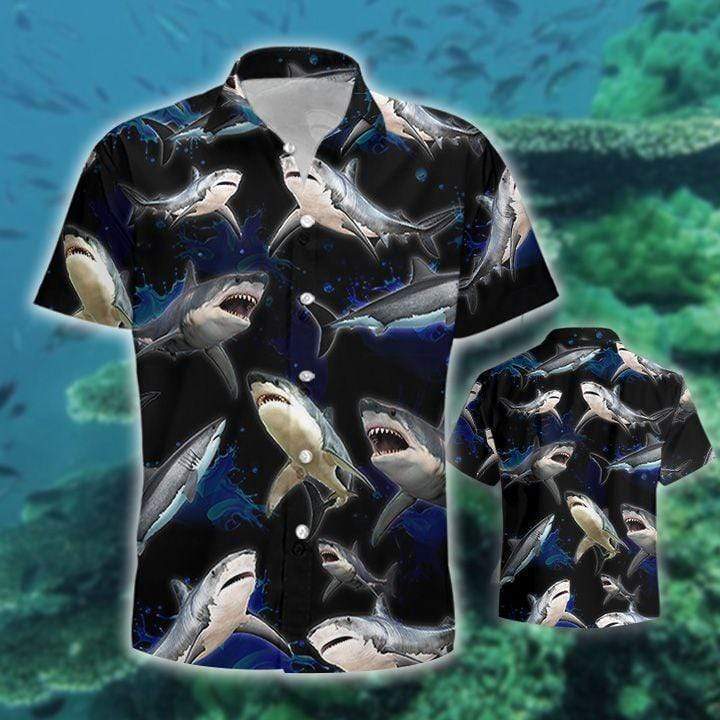 Shark In Ocean Unisex Hawaiian Shirts Unique Beach Shirt