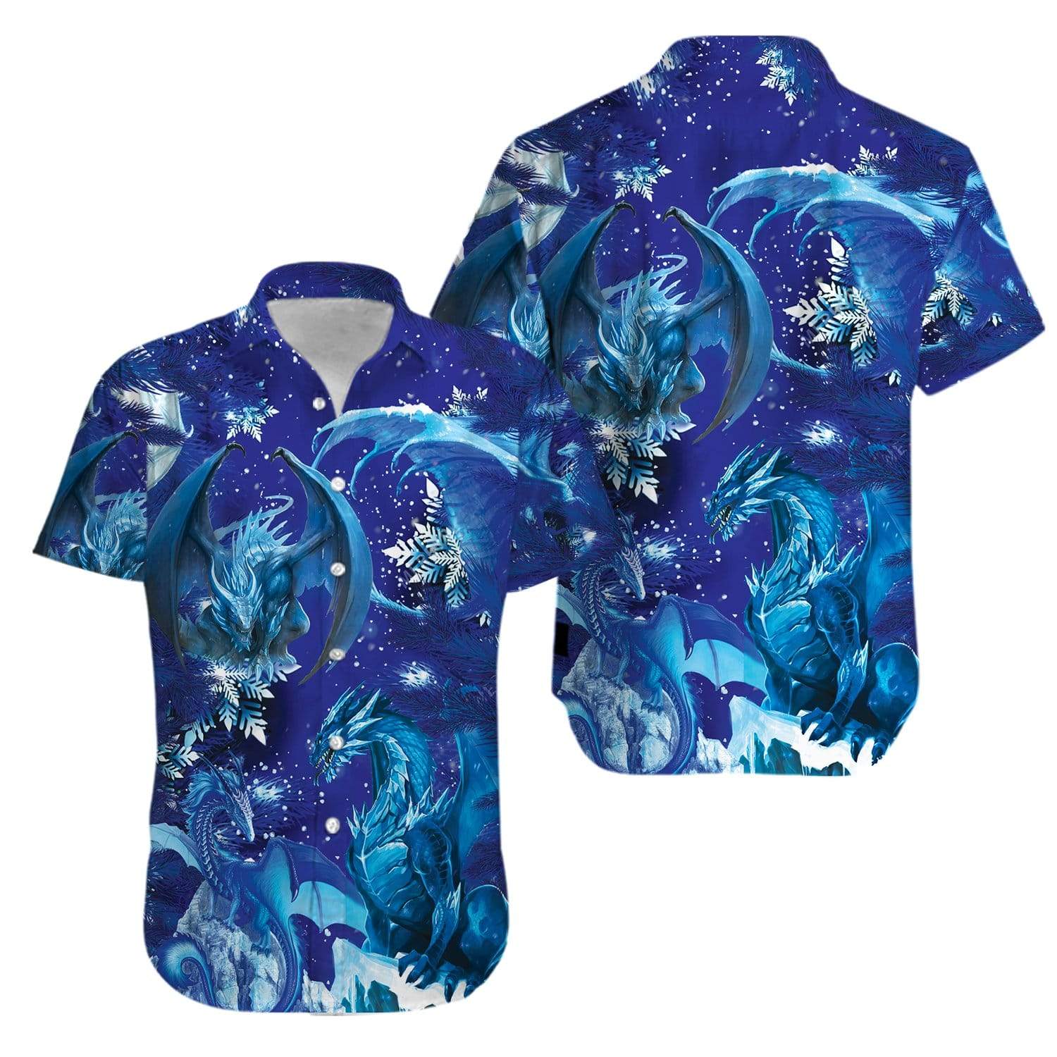 Amazing Blue Dragon Hawaiian Aloha Shirts