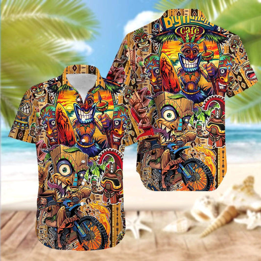 Aloha All Day Every Day Happy Tiki Unisex Hawaiian Shirts