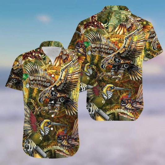 Aloha Shirts Steampunk Birds Hawaiian Shirt