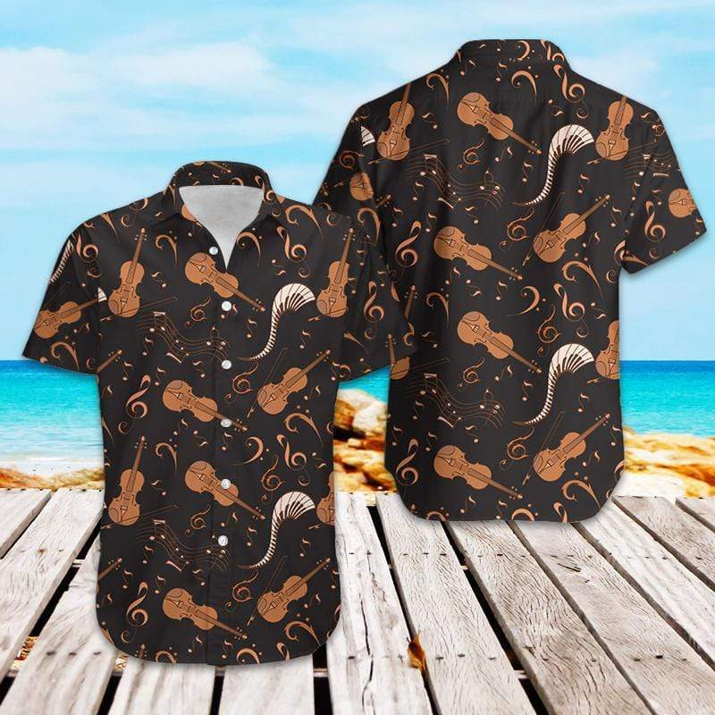 Music Love Pattern Amazing Violin Hawaiian Aloha Shirts #5621DH