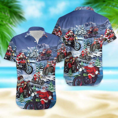 Hawaiian Aloha Shirts Christmas Driving With Santa Claus #DH