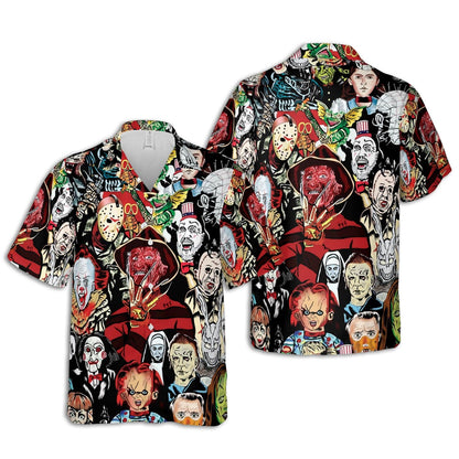 Halloween Horror Serial Killers Hawaiian Aloha Shirts #DH