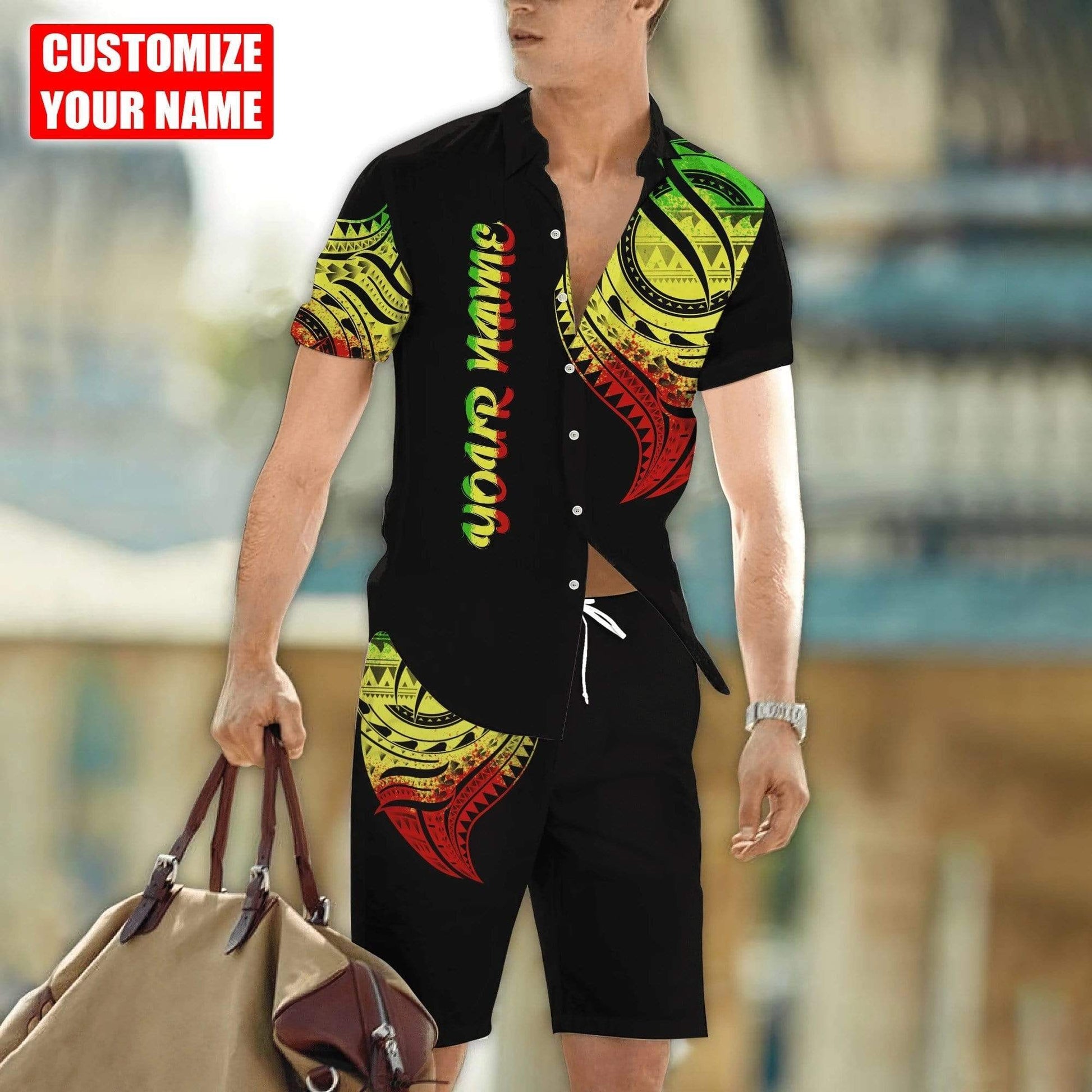 Amazing Polynesian Pattern Aloha Hawaiian Shirts - Beach Shorts #DH