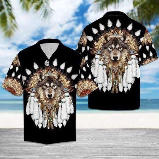 Wolf Feather Native Hawaiian Aloha Shirts