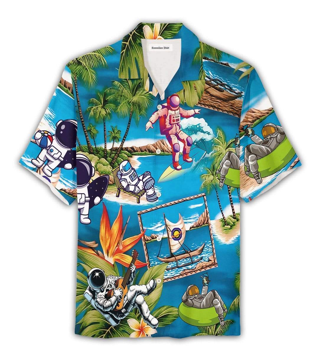 Amazing Astronaut Christmas Hawaiian Aloha Shirts #DH