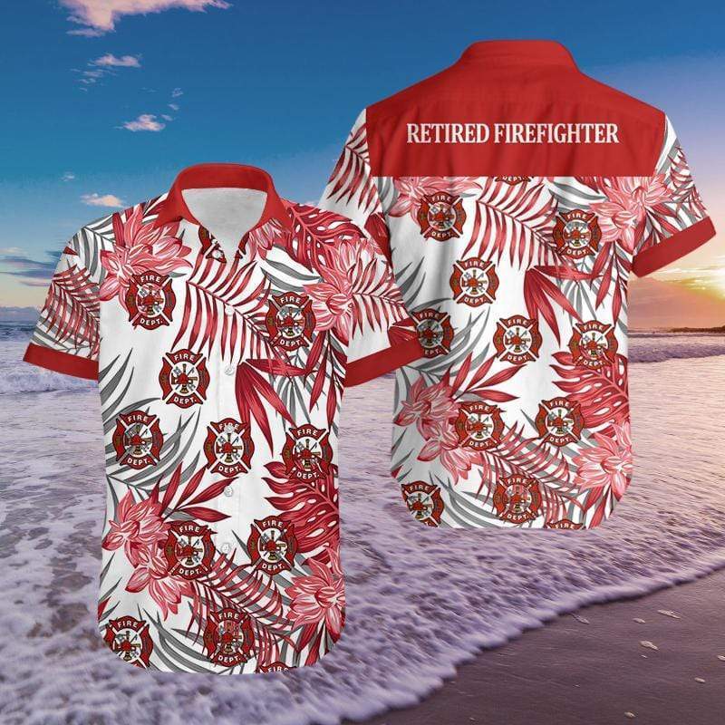 Custom Hawaiian Aloha Shirts Firefighter with Name #DH