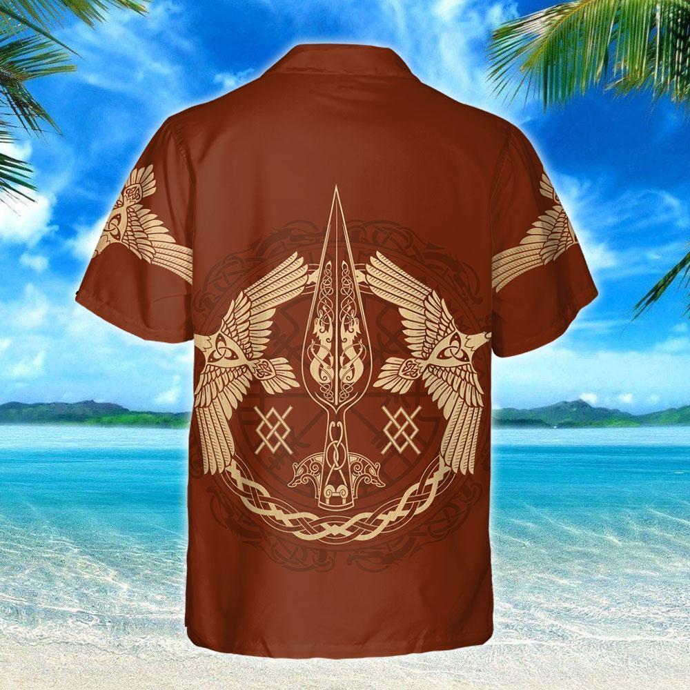 Viking Ravens Mjolnir Hawaiian Shirt Trl654Hw